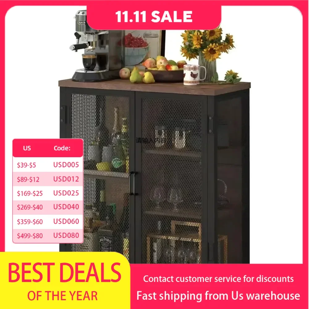 

Coffee bar cabinet with storage and door, domestic bistro, farmhouse accent buffet sideboard, kitchen, dining room, entrance