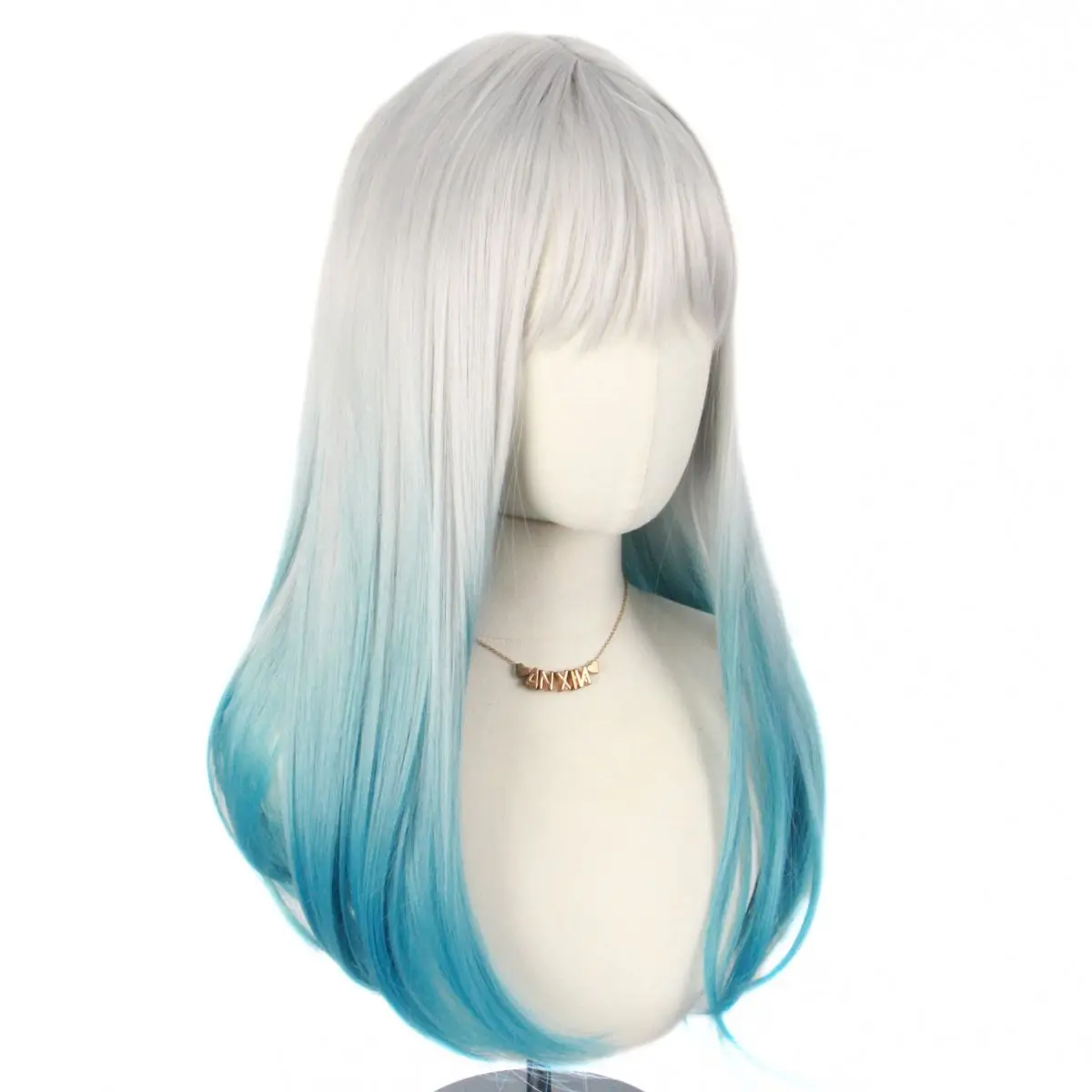 Anxin venda quente longo anime cosplay resistente ao calor peruca de festa de halloween