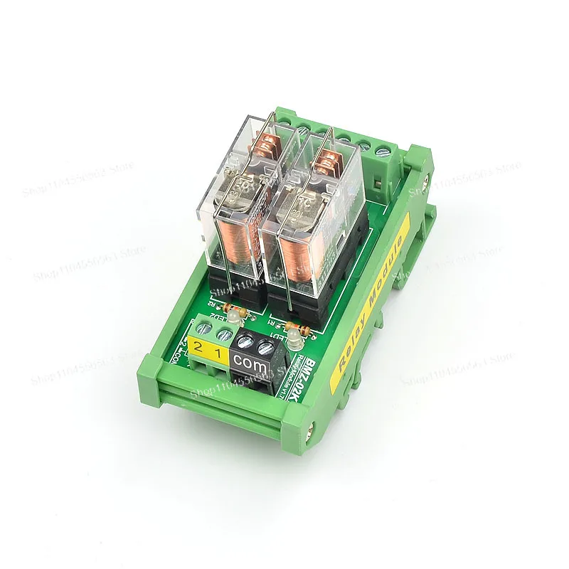 2 Channel 1 SPDT DIN Rail Mount Relay Module G2R-1-E Type 16A 12V 24V DC PNP NPN Compatible Interface