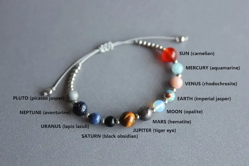 زخارف مجرة كواكب النظام الشمسي ، زخارف علمية ، أساور كوكب كريستال ، مساحة لطيفة