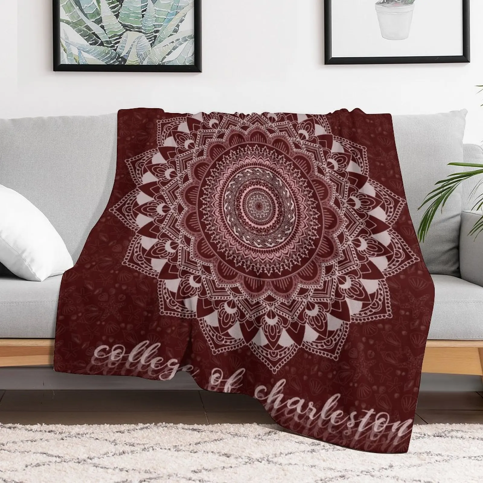 

College of Charleston Mandala Throw Blanket Giant Sofa Decoratives Plush Blankets