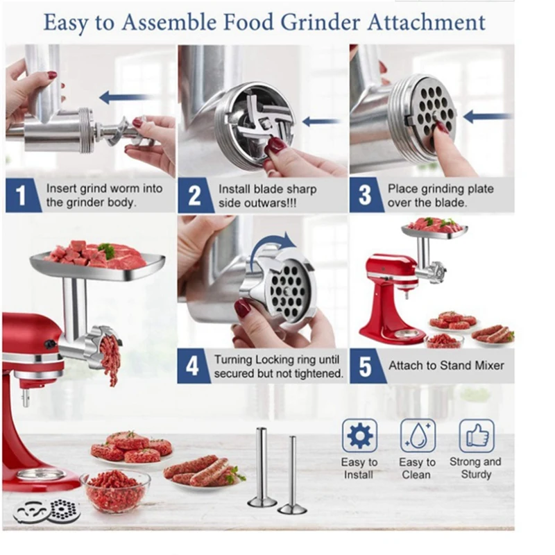 Metal Food Grinder Attachment For Kitchenaid Stand Mixers, Meat Grinder Attachment Kitchen Tools