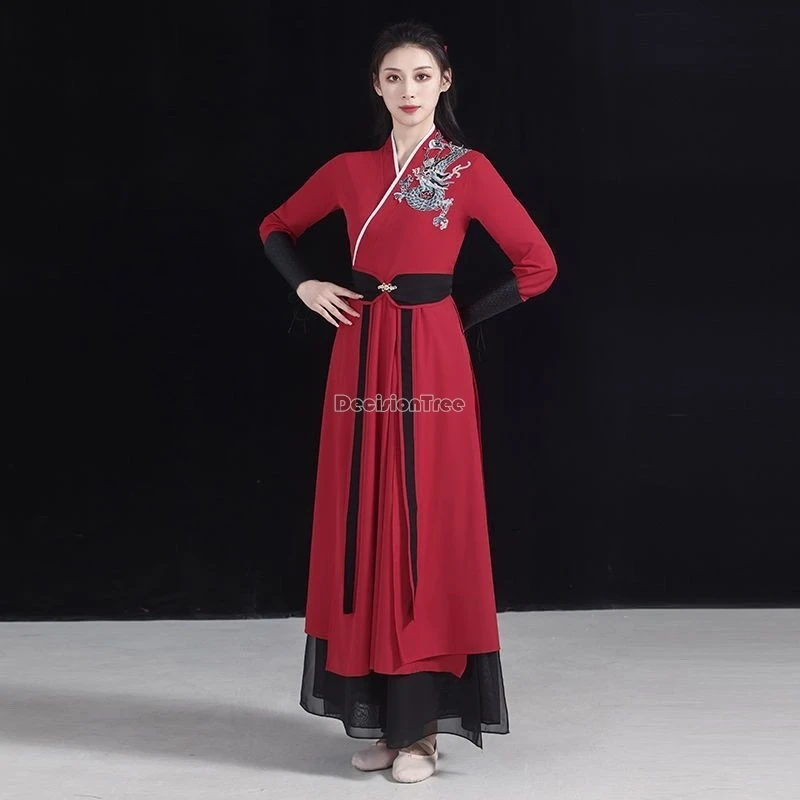2025 costume da pratica per performance di danza etnica retrò cinese per uomini e donne set di costumi da ballo con colletto incrociato per arti marziali antiche