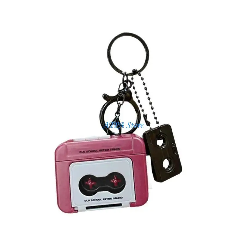 

U13C Replayable Memory Keyring Retro Tape Recorder Charm 15 Second Voice Message Recorder Strong Vehicle Accessory