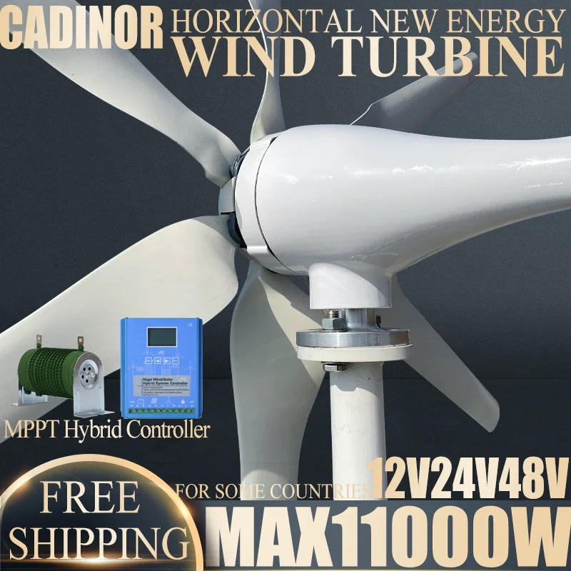 11000W 12V-48V Horizontal Wind Turbine With More Powerful Free Electricity Low Speed Low Noise For Small Household Farms for You