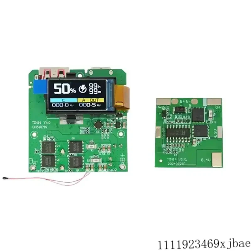 Power Bank Mainboard PD65W Input PD100W Output Fast Charging Module With Battery Protection Board BMS Module TFT Screen Display