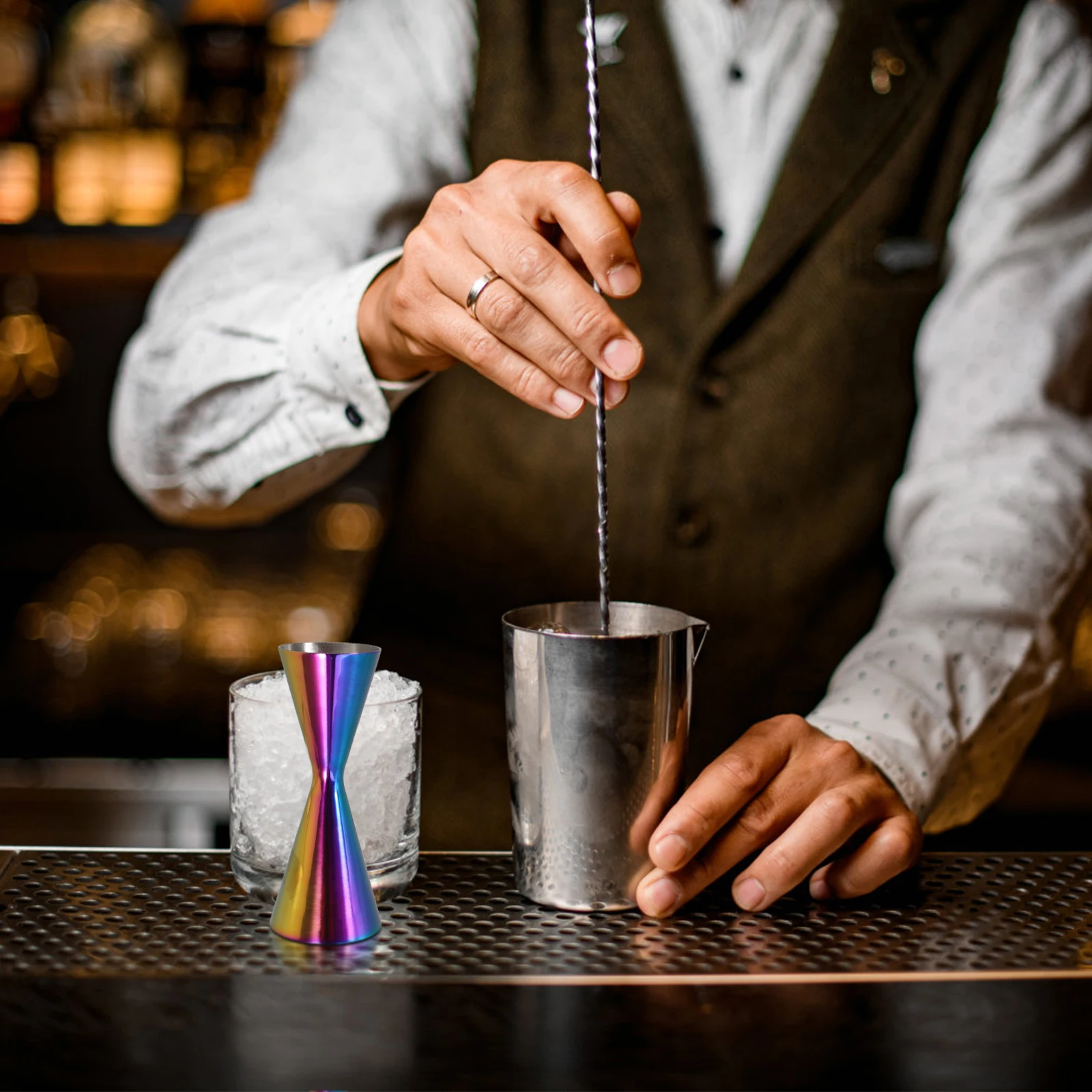 

Dual 30Ml 45Ml Stainless Steel For Bartending Bell Style Bar Tool Cocktail Jigger Finish Alcohol Measuring Cups Wide