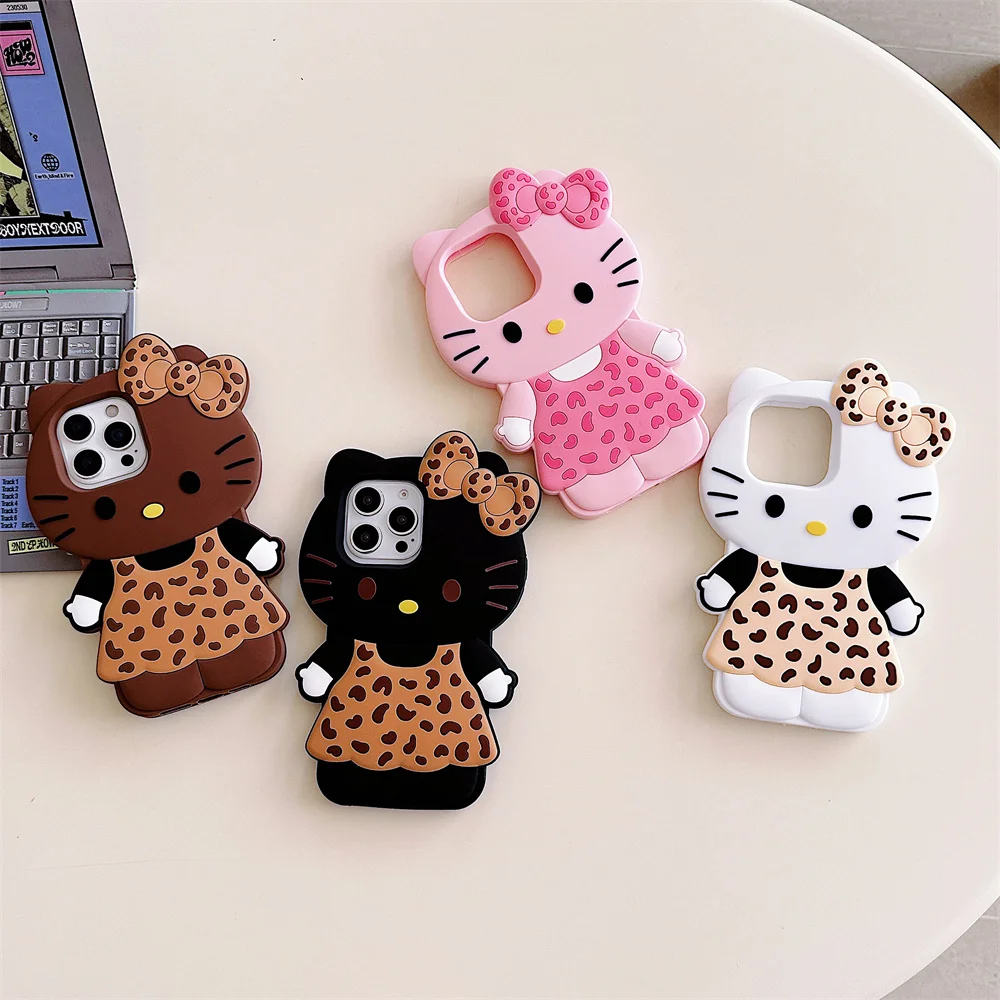

Kawaii 3D Hellokitty Phone Case for iPhone 11 12 13 14 15 plus 16 Pro 17 16 15 17 Pro Max Cover Silicone 3D Soft Shockproof Case