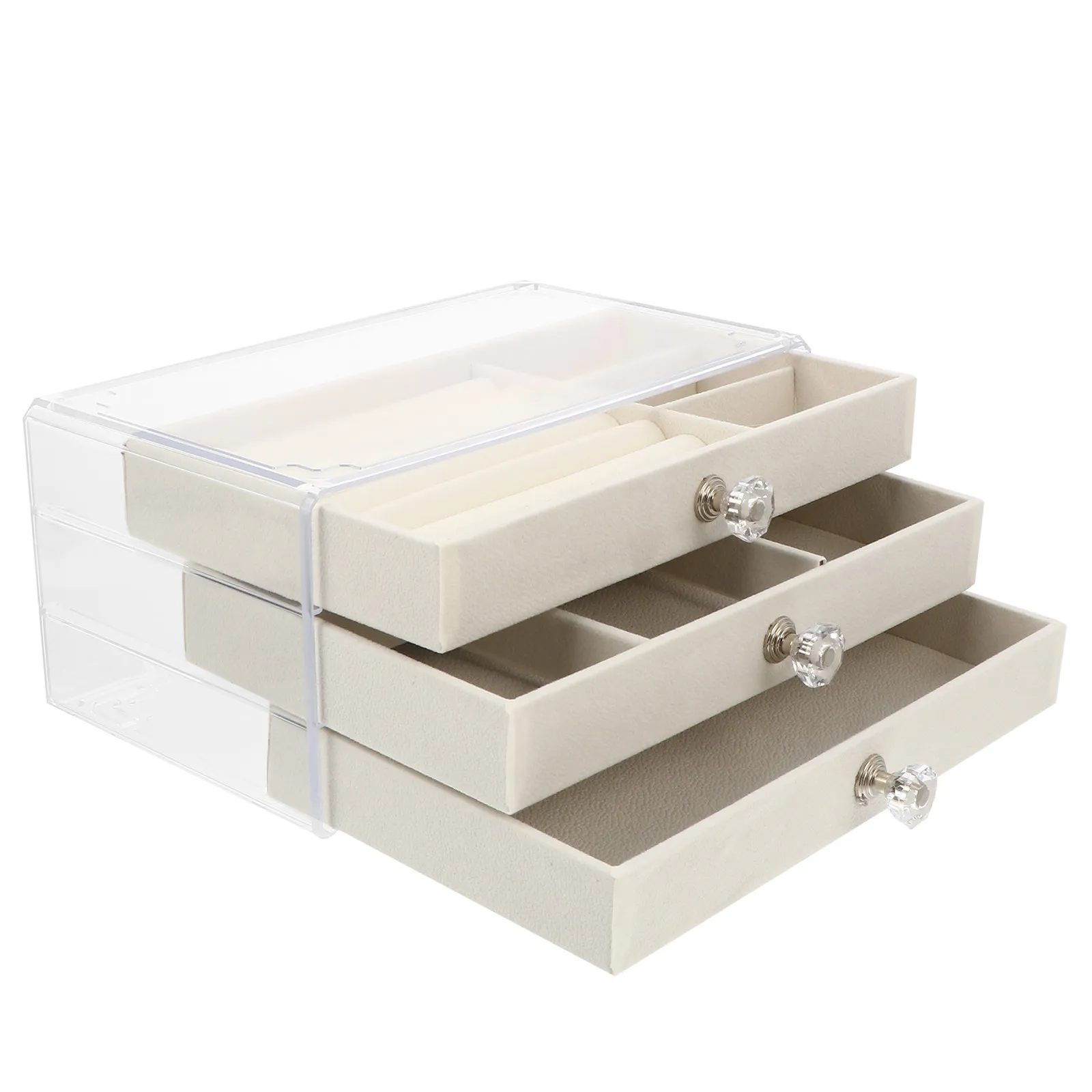 

1Pcs Earring Organizer Jewelry Box Plastic Multi-Grid Display Storage Case Jewelry Holder for Home Desktop Rings Earrings
