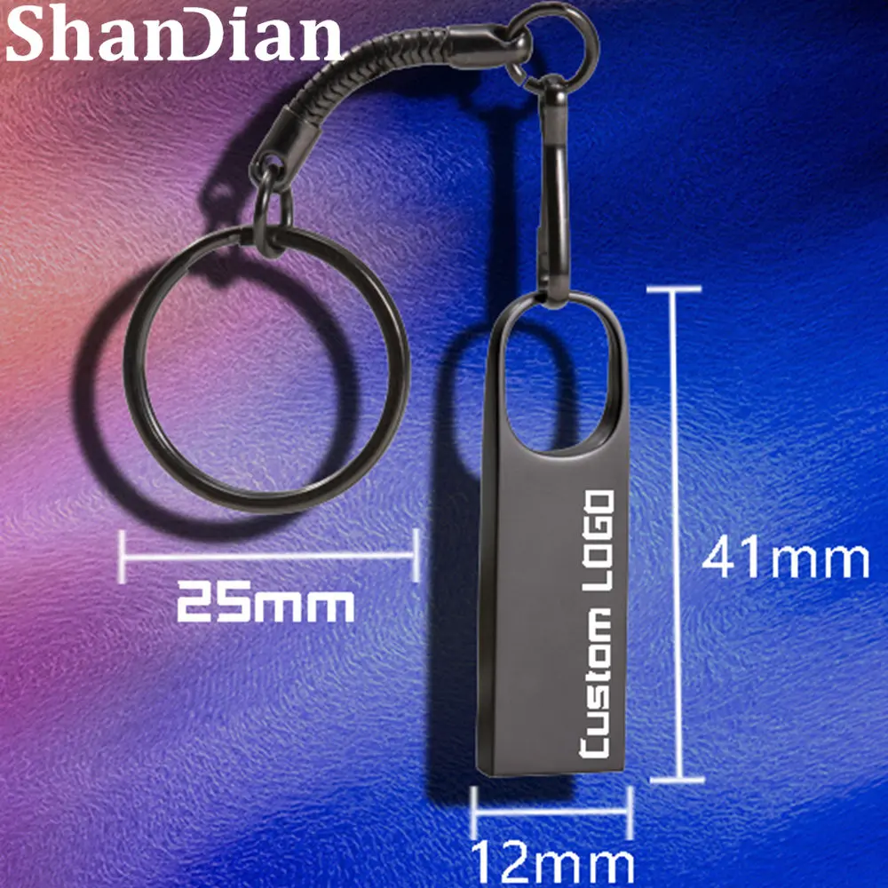 

SHANDIAN Mini TYPE-C USB Flash Drives 64GB Metal Memory Stick Free Custom Logo Pen Drive 32GB Adapters Gifts Black Pendrive 16GB