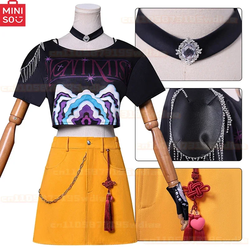 مينيسو 2025 جديد KPop ميرا تأثيري الاطفال زي شعر مستعار النساء الفتيات هالوين كرنفال كوميك كون حفلة لعب الأدوار وتتسابق #3