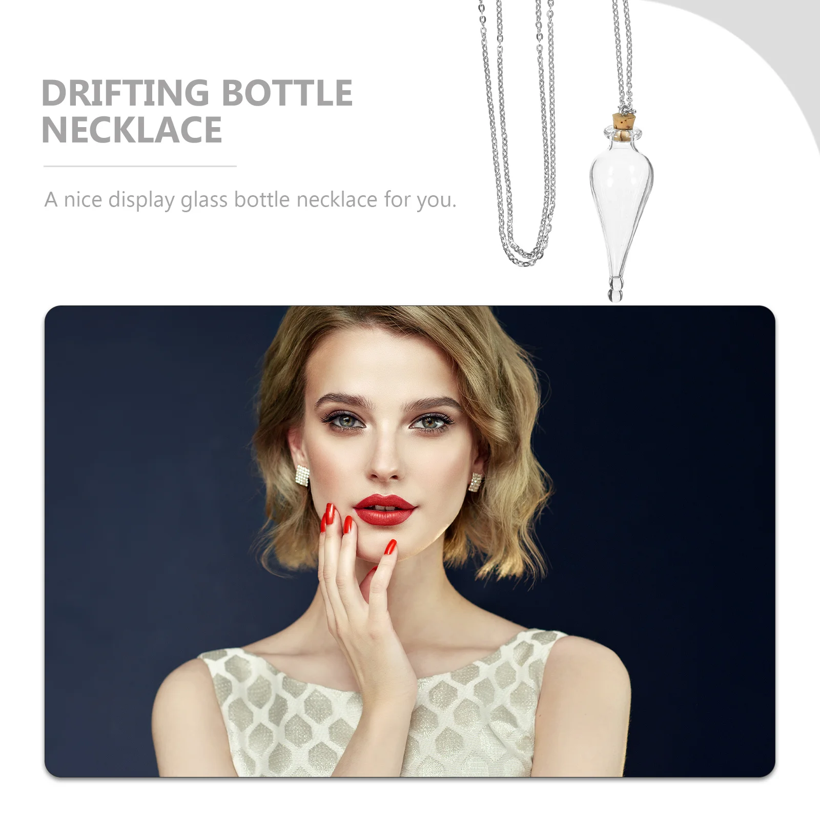 

Potion Bottle Necklace Mini Small Glass Bottles Pendant Durable Perfect for Travel Storage Mini Jars with Chain