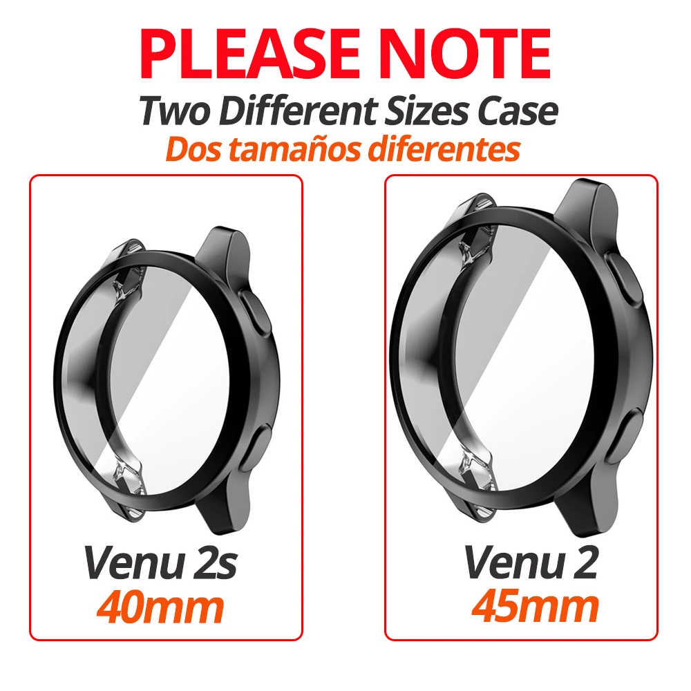 Correa de Metal para reloj Garmin Venu 2 2S, funda protectora de pantalla, pulsera de acero inoxidable, funda de TPU de 40mm y 45mm