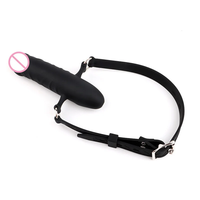 Silicone Open Mouth Gag Dildo Oral Fixation Strap On Slave Harness Bondage Erotic Goods For Adult Sex Toys For Couple Bdsm Games