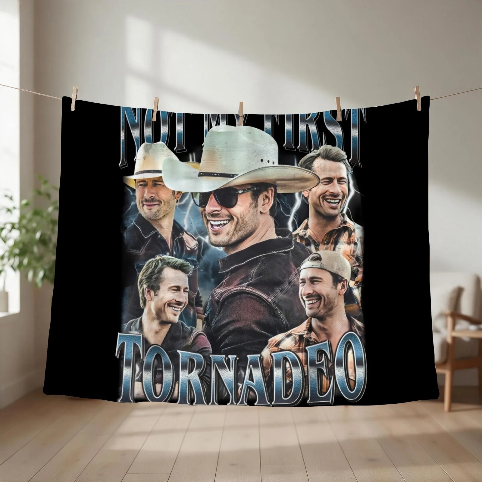 Glen Powell Throw Blanket Furrys Sofas Cute Plaid for sofa Blankets