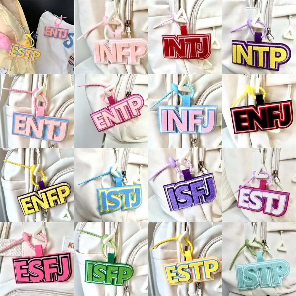 

Letter MBTI Key Chain Colorful Styles Korean Style Non-woven Pendant Keyring Charms 16 Type Personality Key Chain Decoration