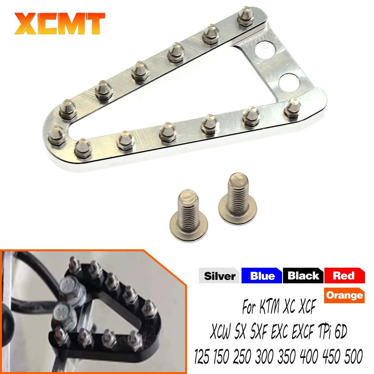 

68mm CNC Rear Brake Pedal Step Plate Tip For KTM SX SXF EXC EXCF XC XCF XCW XCFW TC TE 2008 2009 2010 2011 2012 2013 2014-2016