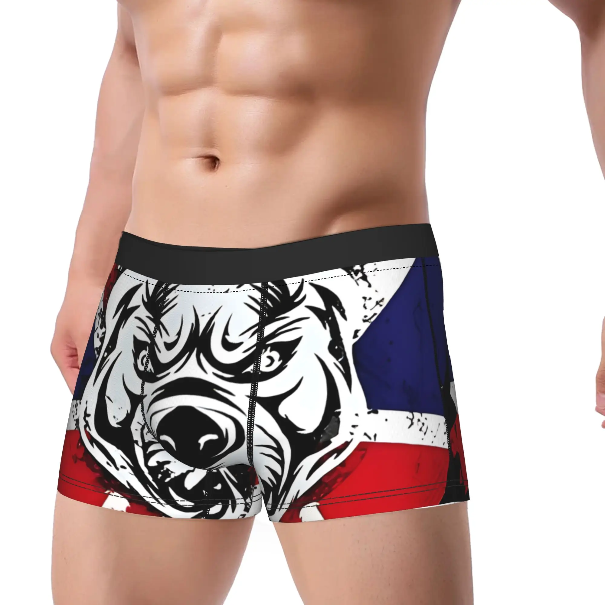 1piece  English Bulldog Puppy In London Underpants Homme Panties Male Underwear Ventilate Shorts
