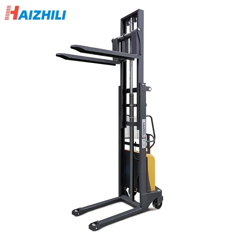 Semi electric forklift warehouse automatic stacker 1 ton1.5 ton 2ton electric pallet stacker with 3m 3.5m lifting low price