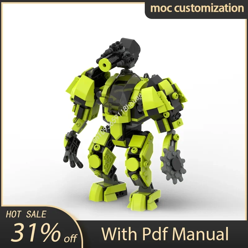 

423 шт. MOC робот-мех MH-M-4 тяжелый боевой мех, набор строительных блоков, сборка, креативные кирпичи, игрушки для детей, сделай сам, образовательные подарки