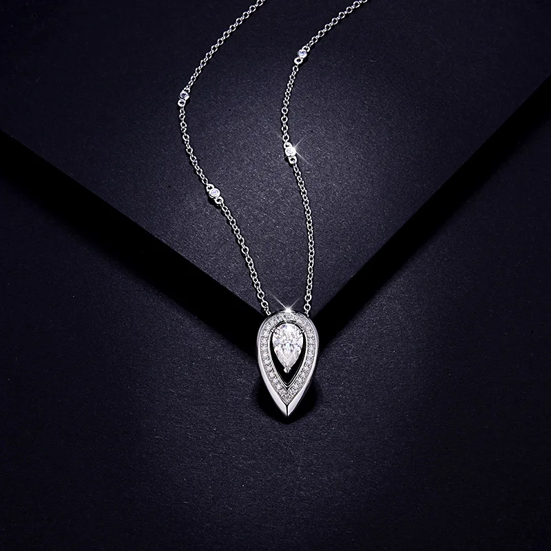 1.5ct D Color Moissanite Woman Pendant Sier Necklace For Women Chains Party Bridal Fine Jewelry 925sterling Silver Necklace