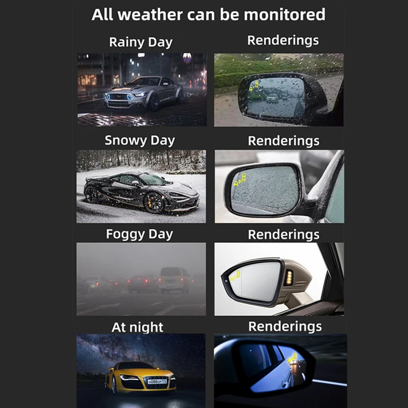 77 Ghz มิลลิเมตร RCTA AOA Wave Radar Change Lane ปลอดภัย BSM Blind Spot Monitoring Assistant BSD Blind Spot Detection ระบบ BSA