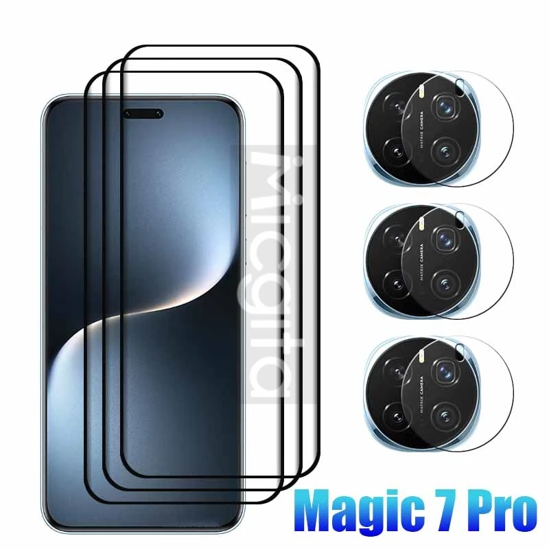 For Honor Magic 7 Pro Smartphone 9D Curved Tempered glass Anti-Scratch For Magic 7 pro Soft fiber Camera film