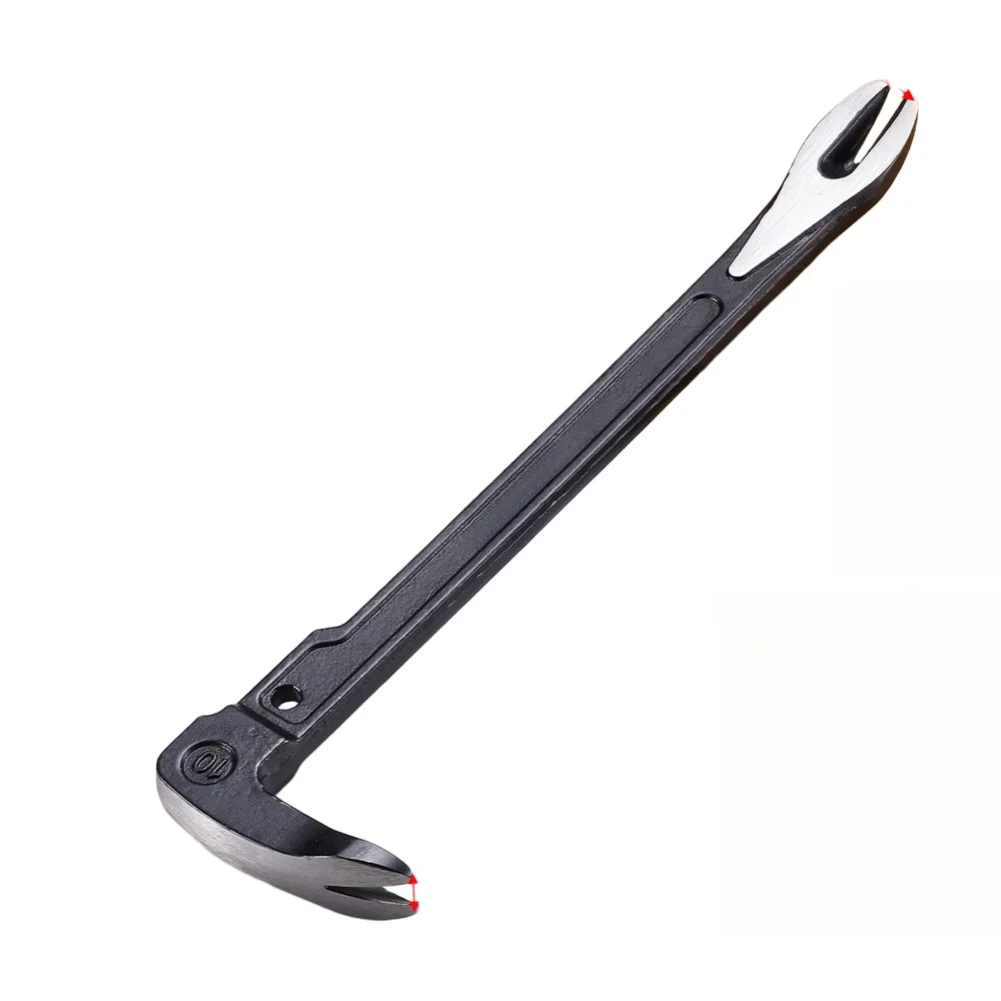 Steel Pry Bar with for triple Function: Hammering Nail Extraction and Controlled Prying Using Swallow Tail Geometry