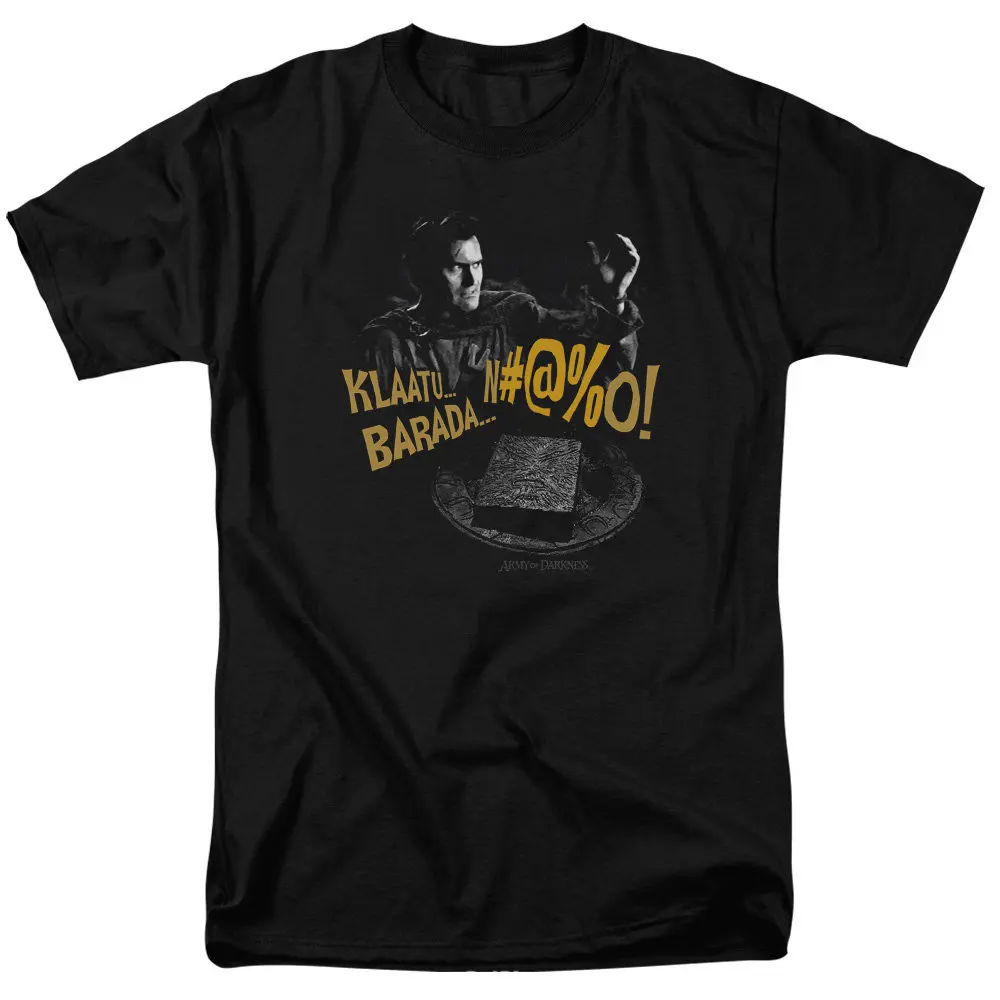 Army of Darkness Klaatu Barada Black T Shirt