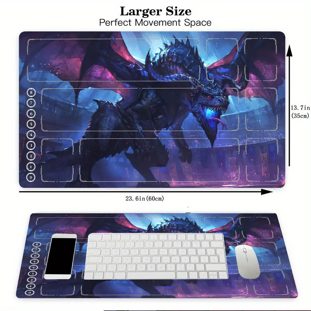 Artistic Dragon Mouse Pad  MTG Playmat Magic Card mouse pad 35X60CM Desk mat tapete for magic mtg Non-Slip Durable Stitched Edge