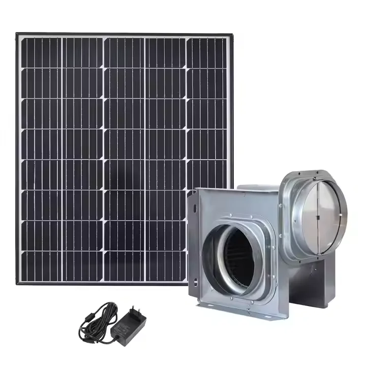 Ventilador centrífugo de invernadero, ventilador extractor de ventilación con sistema de Panel Solar, ventilador de ventilación de extracto con energía Solar ECO para el hogar