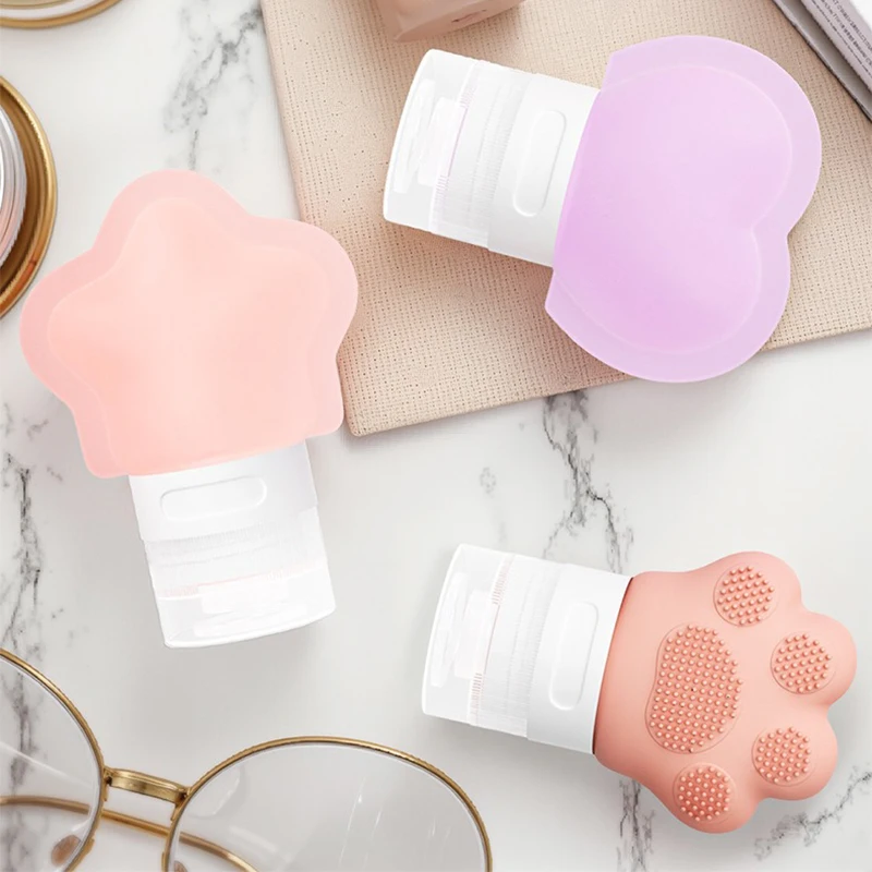 40ml Silicone Dispensing Bottle Star Flower Cat Claw Travel Portable Shampoo Storage Bottle Cosmetics Dispensing Empty Bottle