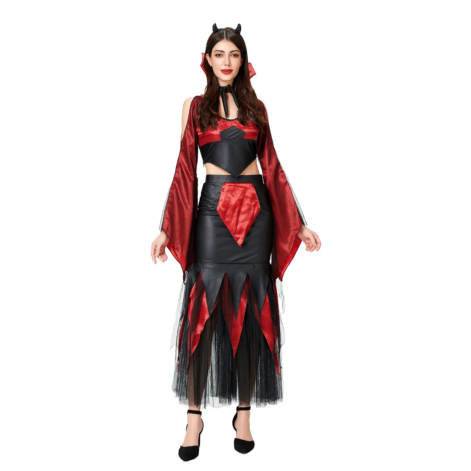 Sexy Koningin Kostuum Lange Dr Halloween Prestatiepak Slim Fit Traditioneel Toneelkostuum voor dames Chinese productie