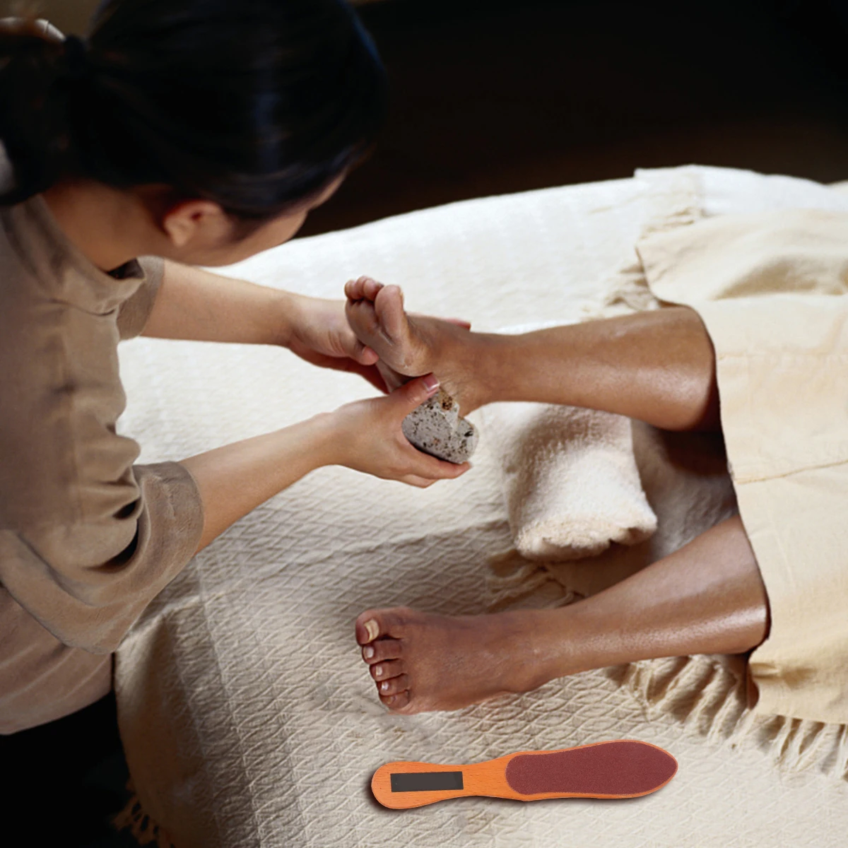 

3pcs Wood Pedicure Tool Foot Care Grinder Double Sided Hard Skin Remover Feet File Dead Callus Professional Home Use