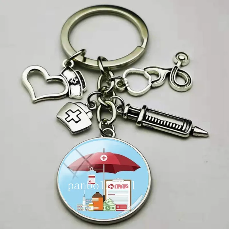 Cute medical examination keychain and love angel keychain personalized jewelry Thanksgiving gift keychain nurses and doctors