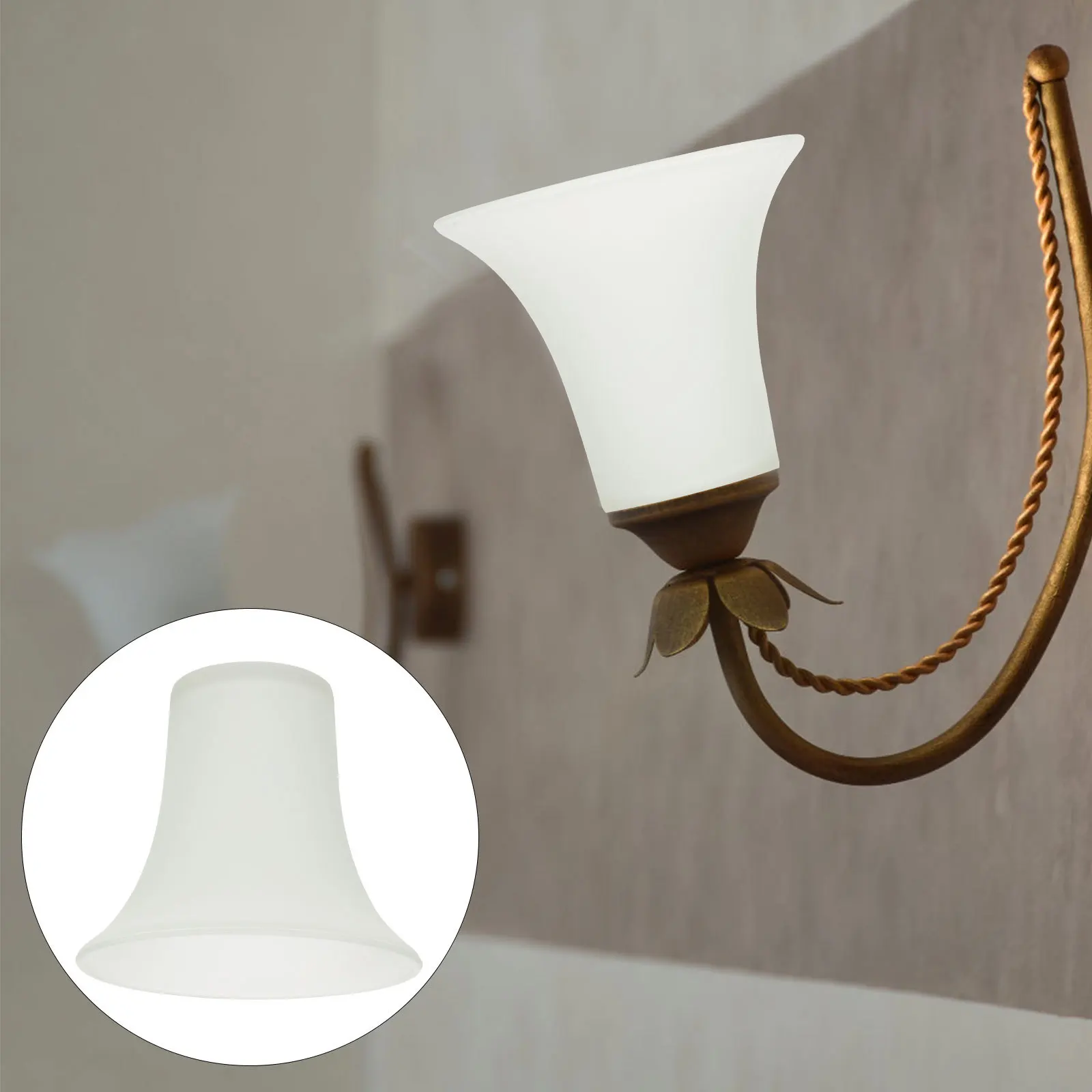 

Durable Frosted Glass Lampshade Exquisite Craft Light Cover Stylish Decor Accessory for Home Frosted Glass Lampshade