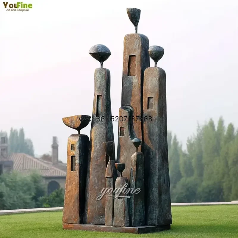 Wmwmnu Life Size Family Group Bronze Metal Sculpture for Parks Decor