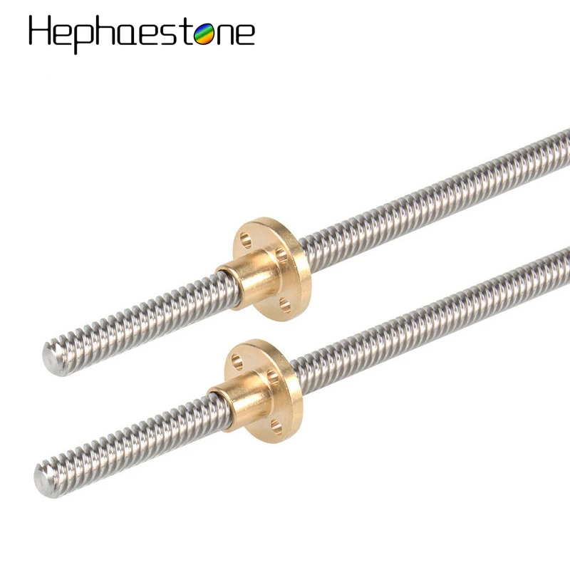 T8 Lead Screw THSL-300-8D Trapezoidal Rod T8 CNC 3D Printer Lead Screw Thread 8mm Length100-1000mm with Brass Nut