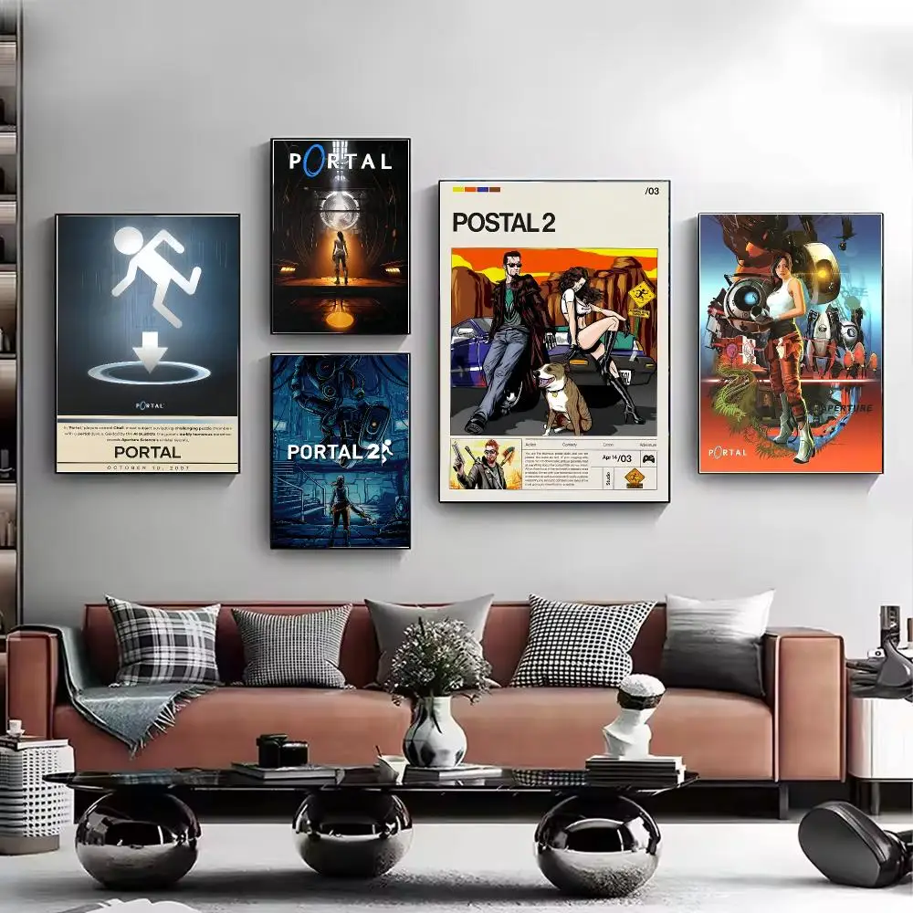 Famous Game P-Portal 2 Poster Stylish Wall Art Print for Living Room Bedroom Study Office Café Home Decor Modern Gift