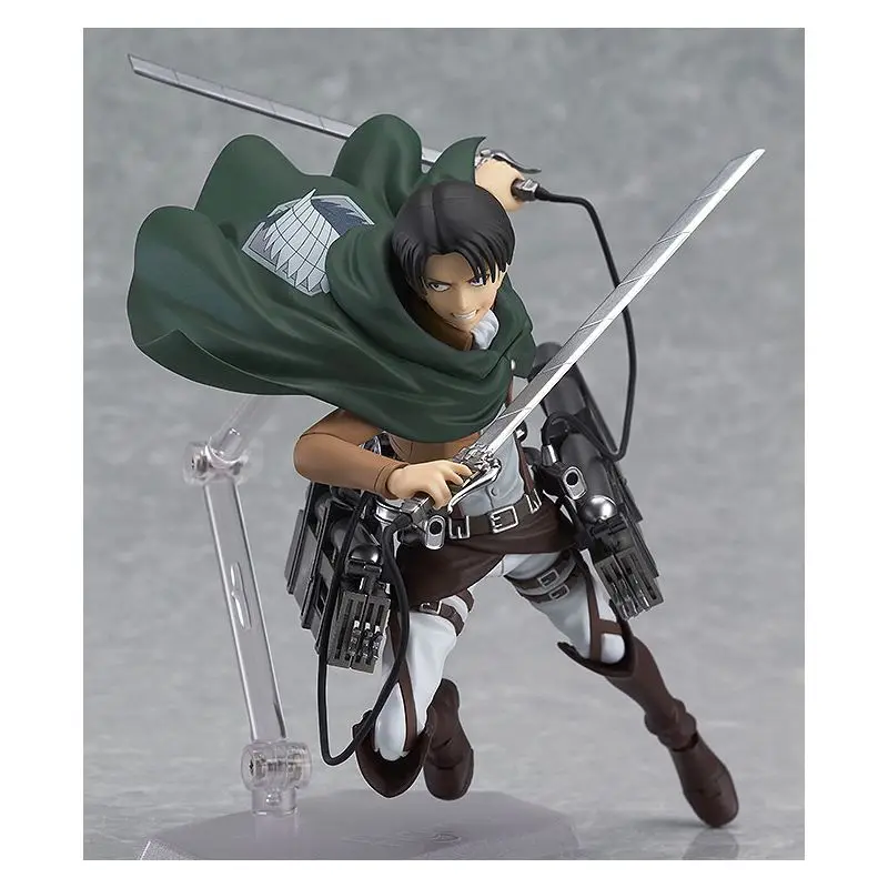En Stock, Figura de Acción Original Maxfactory Figma de Ataque a los Titanes, Levi Ackerman No.213, Modelo Coleccionable de Anime