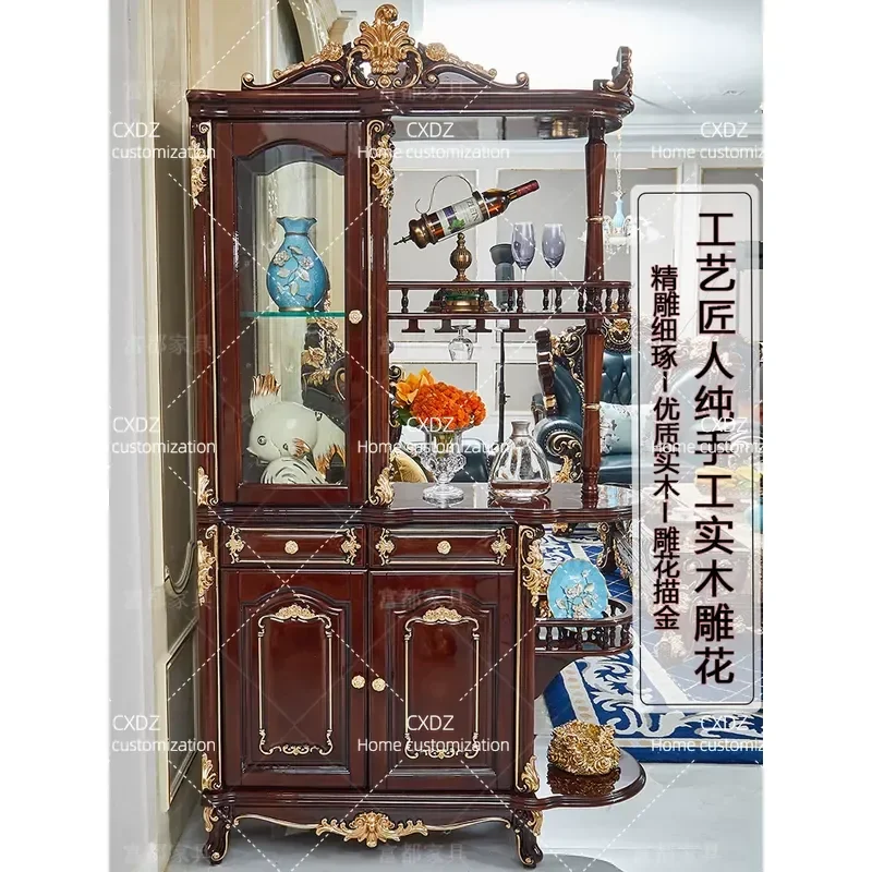 All Solid Wood Room Cabinet High-end Large Household Partition Double-sided Entry Entrance Wine Cabinet Storage Furniture