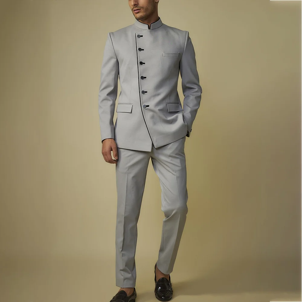 

Latest Design Men Suits Single Breasted Incline Slim Fit Formal Outfits Two Piece(Jacket+Pants) Gentleman Prom Wedding Set