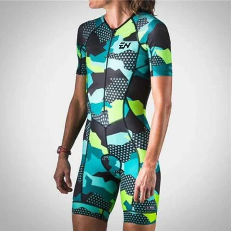 2022 ENCYMO【NEW】Skinsuit One Piece Tights Clothing Cycling Triathlon Skinsuit Sets Maillot Ropa Ciclismo Gel MTB Bicycle Jersey