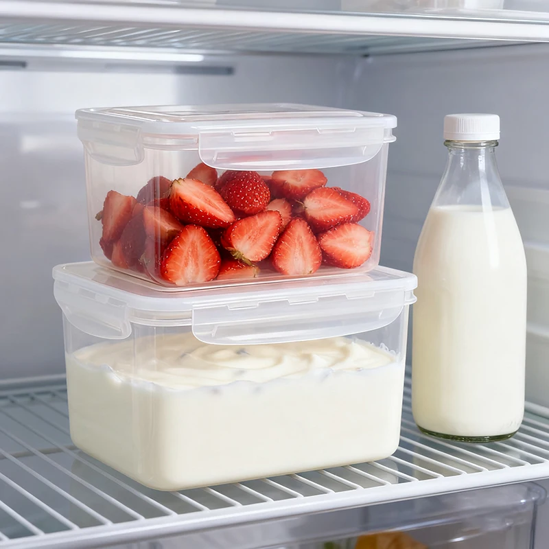 

2-размерные герметичные контейнеры для хранения пищевых продуктов с запирающимися крышками, большой пластиковый контейнер для пищевых продуктов без BPA для приготовления еды и остатков
