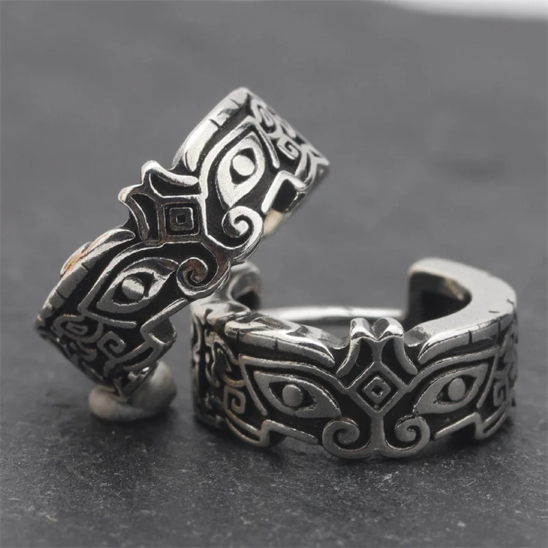 Retro Gluttonous Beast Earrings For Men Jewelry Lucky Personalized Totems Ear Buckles Male Party Accessorpes