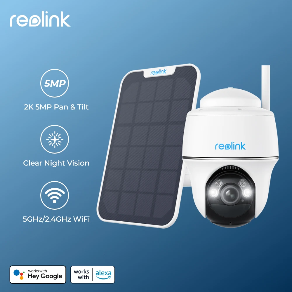 Reolink 4K 8MP Wireless Pan & Tilt Security Camera 5MP Outdoor Solar/Battery Powered WiFi IP Camera 3MP PT Surveillance Cameras