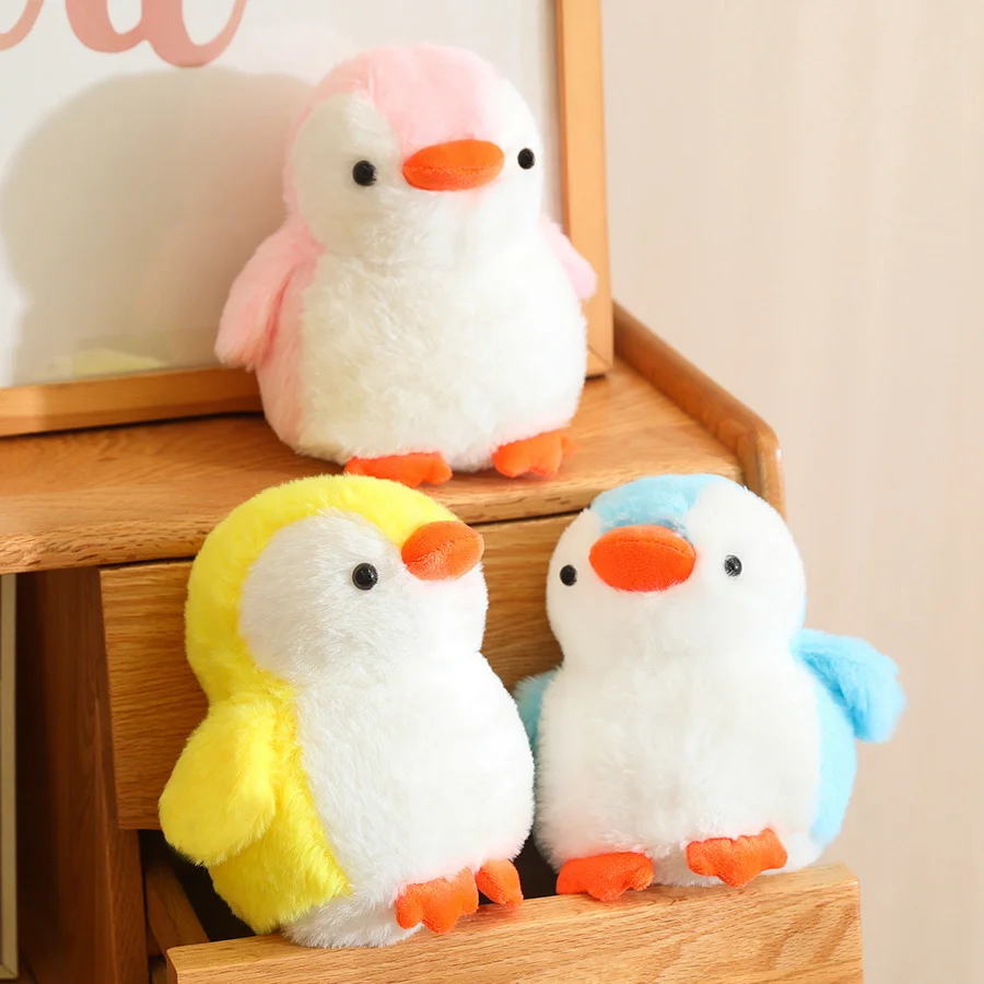10-30 سنتيمتر Kawaii الكرتون الملونة الساخن البطريق أفخم دمية وسادة أزرق أسود وردي الحيوان ألعاب من نسيج مخملي ديكور المنزل هدية للبنين بنات