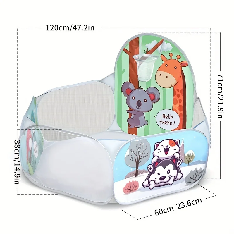 Piscina per palline per bambini Grande tenda pieghevole per palline pop-up Casetta per bambini Box per bambini Gioco per interni ed esterni Regalo di compleanno 120 cm