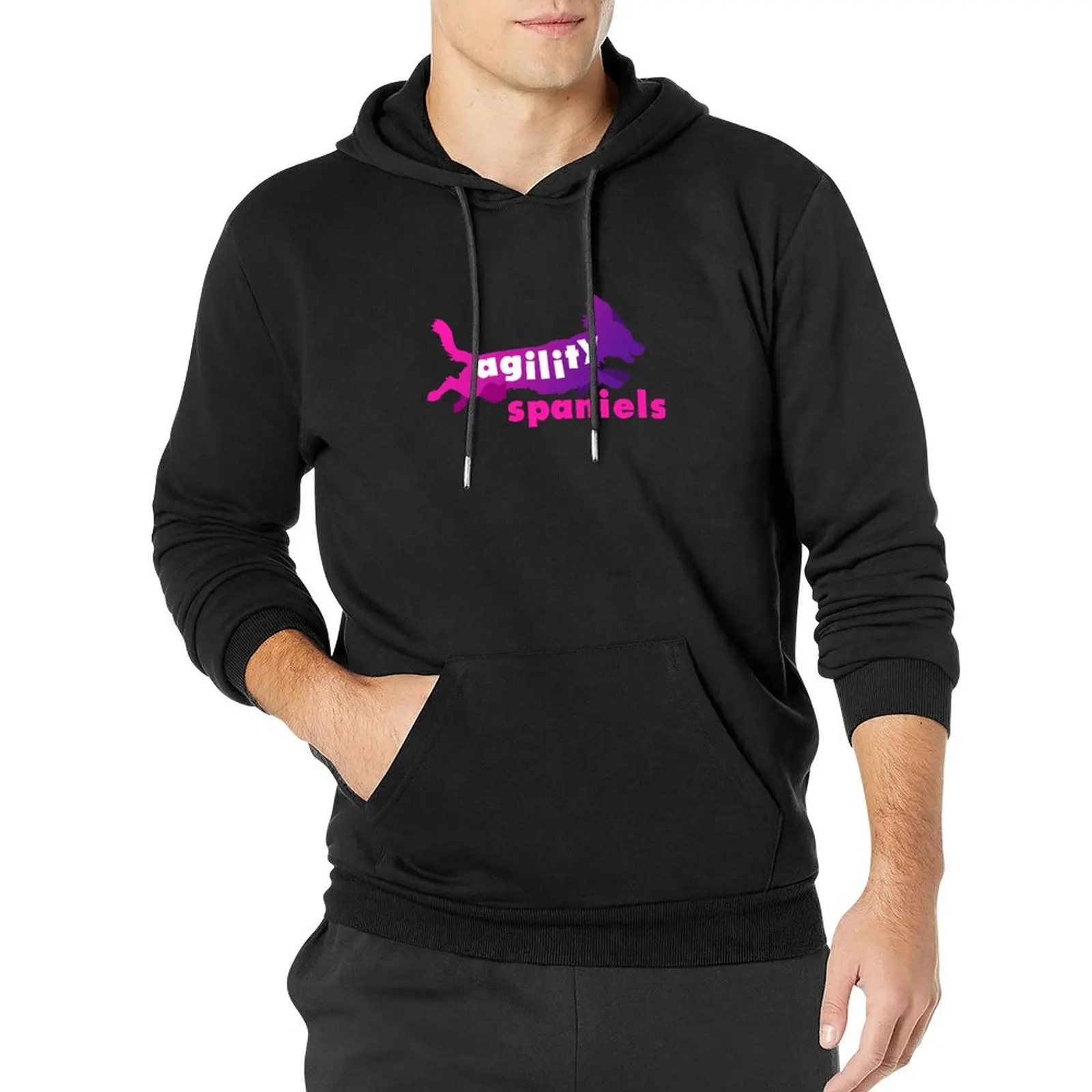 Agility Spaniels - Pink & Purple Pullover Hoodie men's clothing clothes for men korean style clothes hoodie men