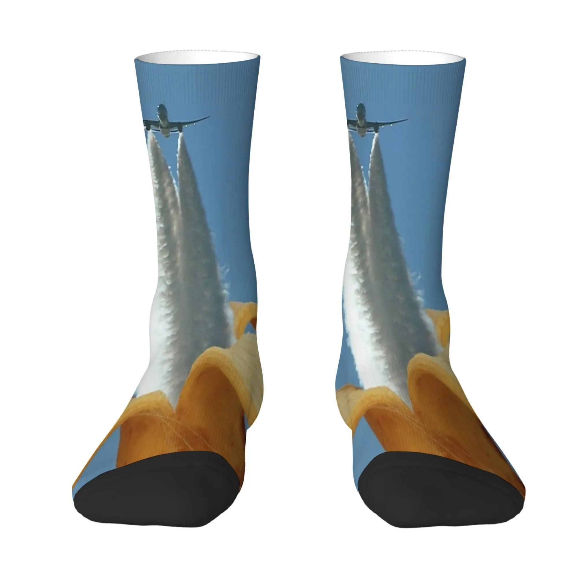 

Optical Illusion Airplane Socks Soft Comfortable Skin Friendly Men's Socks Running Cycling Novelty Humorous Street Style Socks